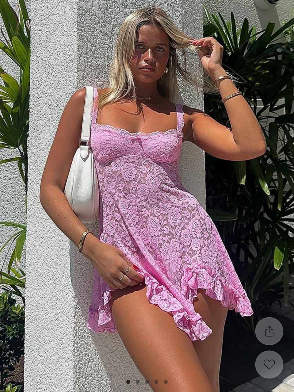 Beginning Boutique All Mine Pink Lace Mini Dress